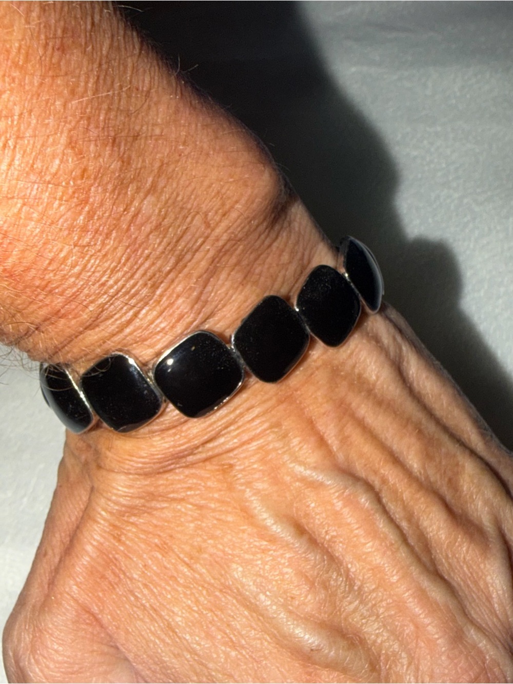 Grandmas Jewelry. Black Tile Stretch Bracelet.  MUST BE BUNDLED
